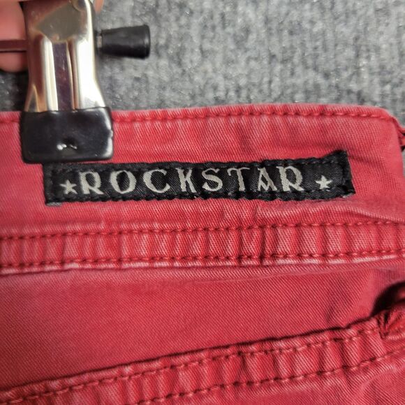 ROCKSTAR RSM201PFD Red Button Fly Straight Leg Mid Rise Denim Jeans SIZE 36 - Picture 8 of 14